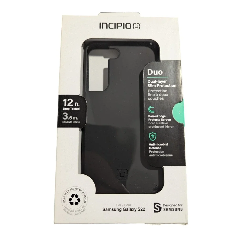 Incipio Duo Series Dual Layer Hard Case for Samsung Galaxy S22 - Black W5‎